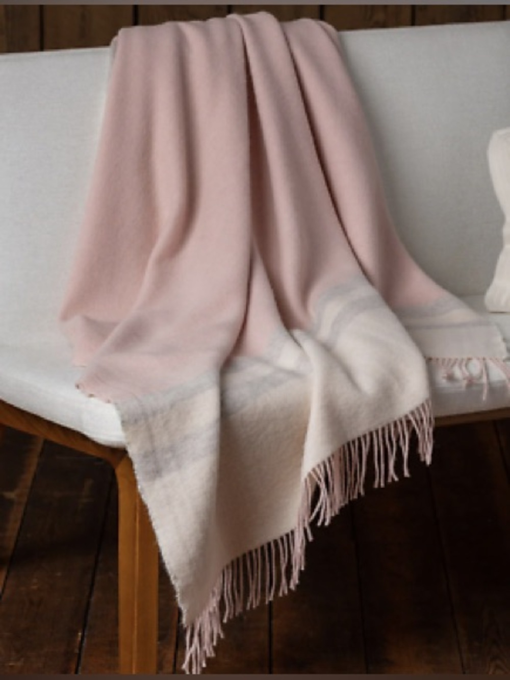 NWT Alicia Adam’s Alpaca Canyon Throw Pink Powder Ivory Carbon Brand New Sealed!